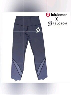 Lululemon x Peloton Wunder Under HR Crop Legging Dark Gray/Slate Purple Sz 12